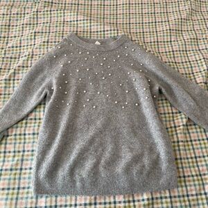 H&M Gray Sweater with Pearl Details